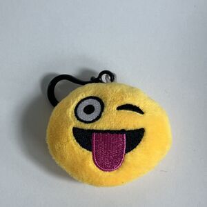 Emoji Key Chain Character Mood Bleh Plush Yellow Round Pull Novelty Toy